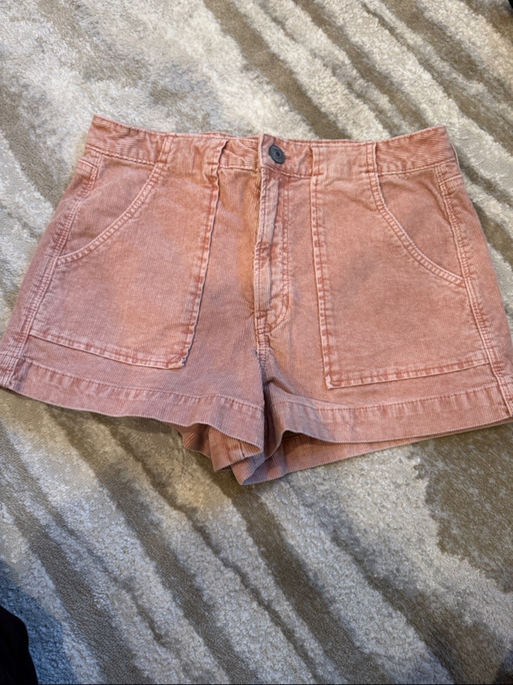 American Eagle Women's Pink Corduroy Utility Shorts